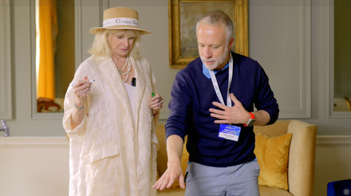 Stewart Read directing Marisa Peer on a video shoot