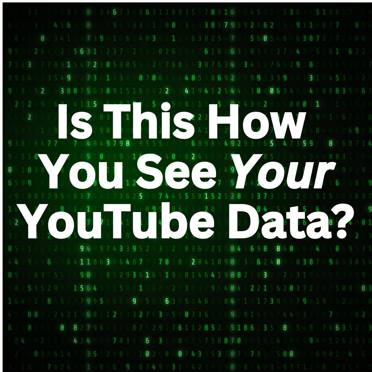 Infographic: does your YouTube data look like the Matrix?